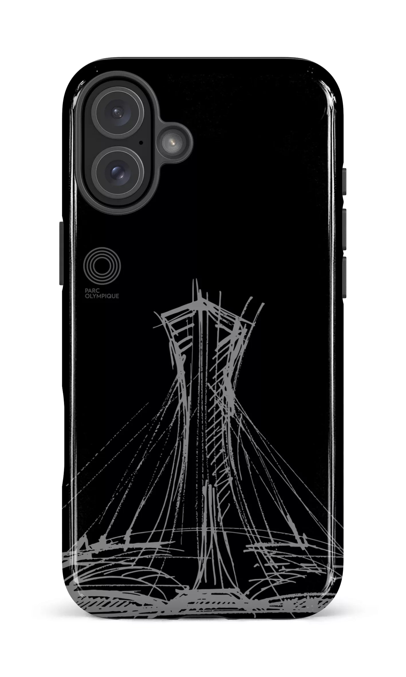 iPhone 16 Plus Impact Case Parc Olympique - Croquis Noir -