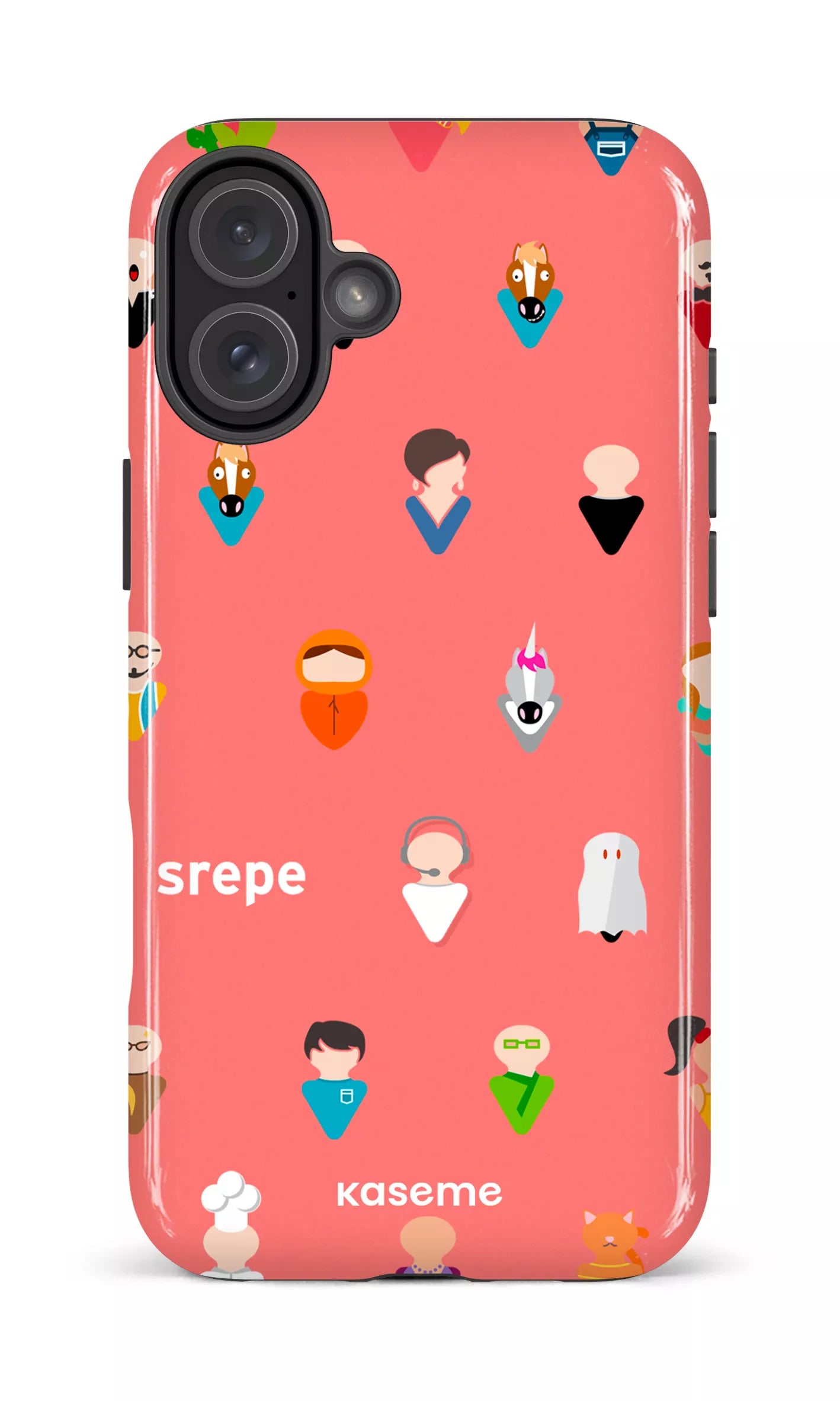 iPhone 16 Plus Impact Case Personnages Saumon -