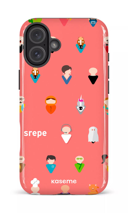 iPhone 16 Plus Impact Case Personnages Saumon -