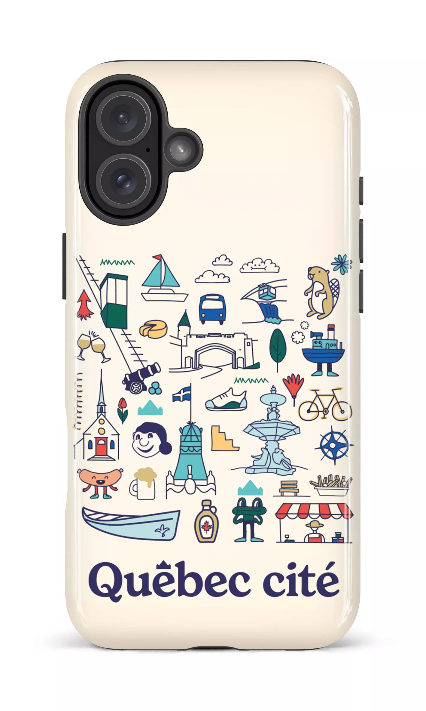 iPhone 16 Plus Impact Case Québec illustré -