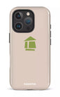 iPhone 16 Pro Impact Case Flordeco logo grège -