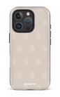 iPhone 16 Pro Impact Case Flordeco motif grège -