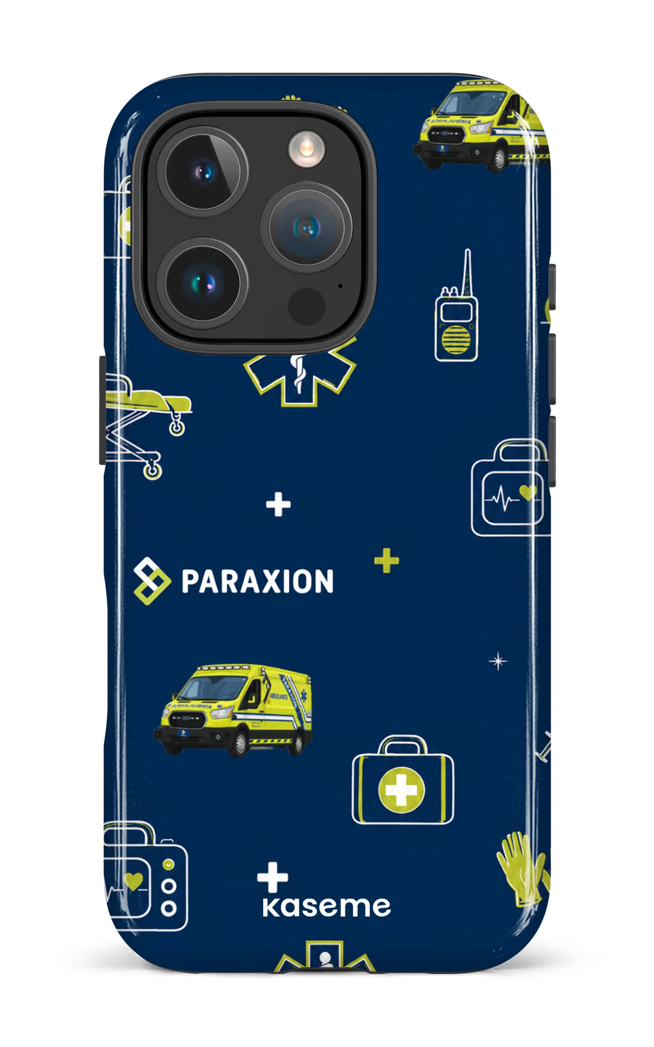 iPhone 16 Pro Impact Case Icônes bleu Paraxion -