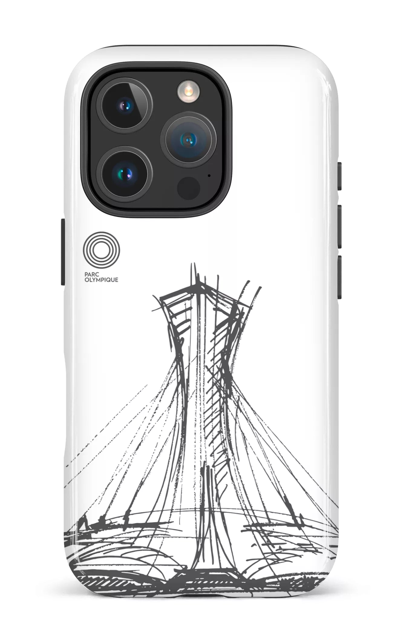 iPhone 16 Pro Impact Case Parc Olympique - Croquis Blanc -