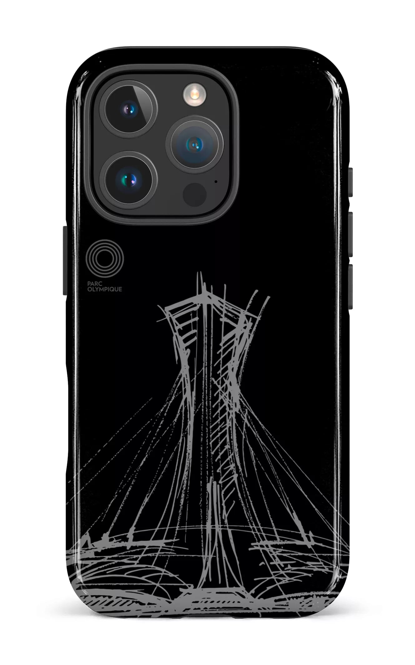 iPhone 16 Pro Impact Case Parc Olympique - Croquis Noir -