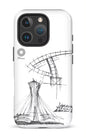iPhone 16 Pro Impact Case Parc Olympique - Croquis Plan Blanc -