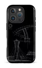 iPhone 16 Pro Impact Case Parc Olympique - Croquis Plan Noir -