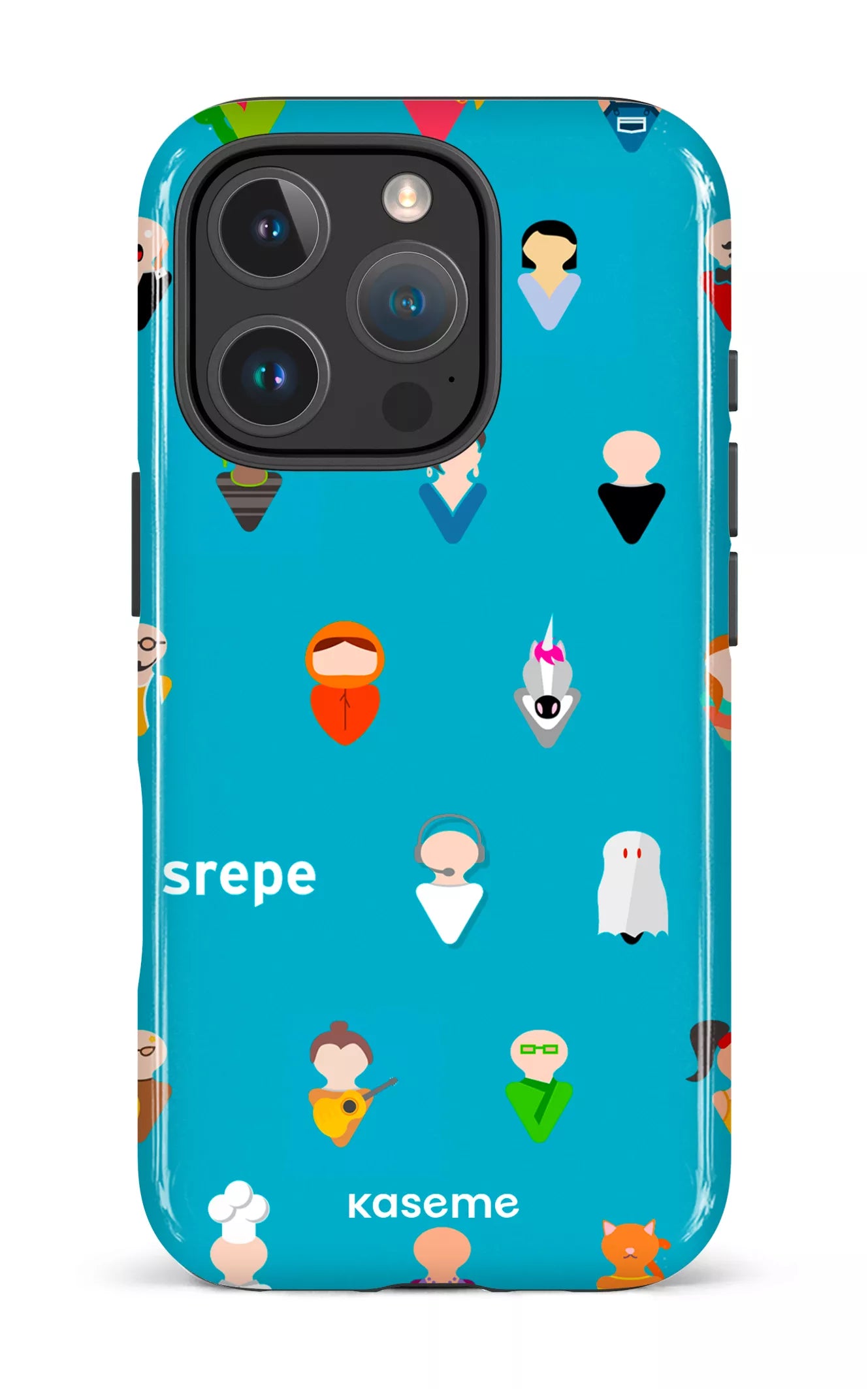 iPhone 16 Pro Impact Case Personnages Turquoise -