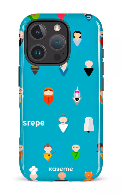 iPhone 16 Pro Impact Case Personnages Turquoise -