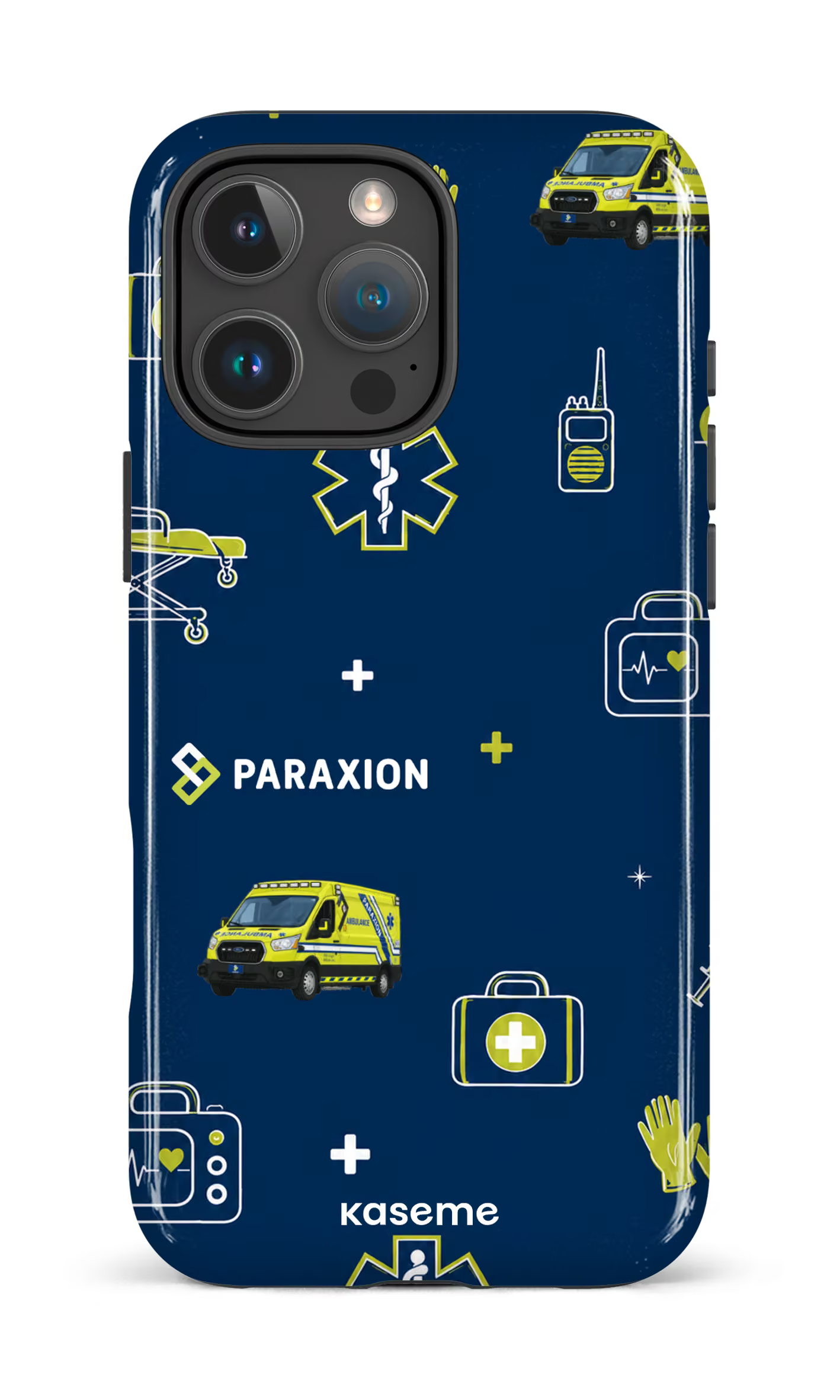 iPhone 16 Pro Max Impact Case Icônes bleu Paraxion -