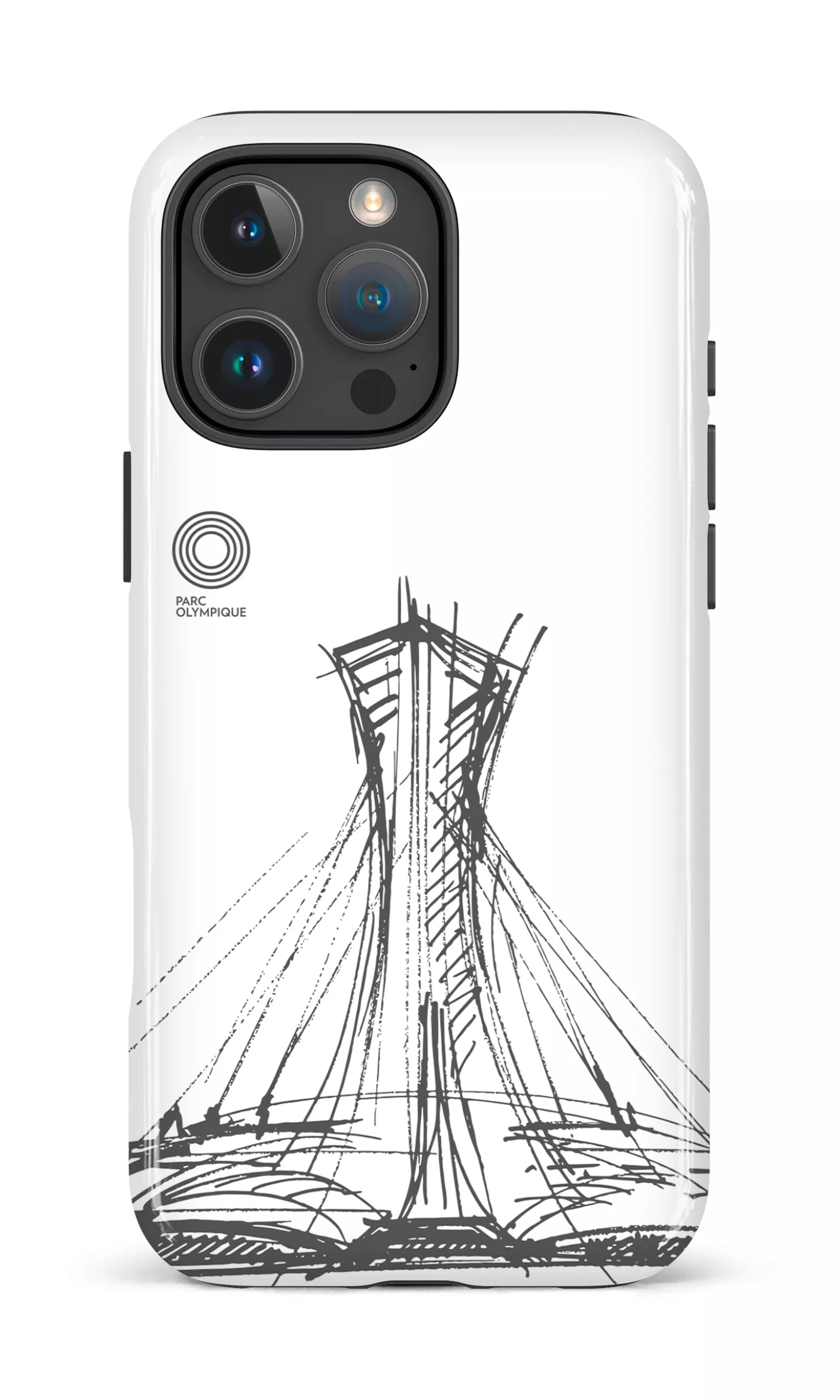 iPhone 16 Pro Max Impact Case Parc Olympique - Croquis Blanc -
