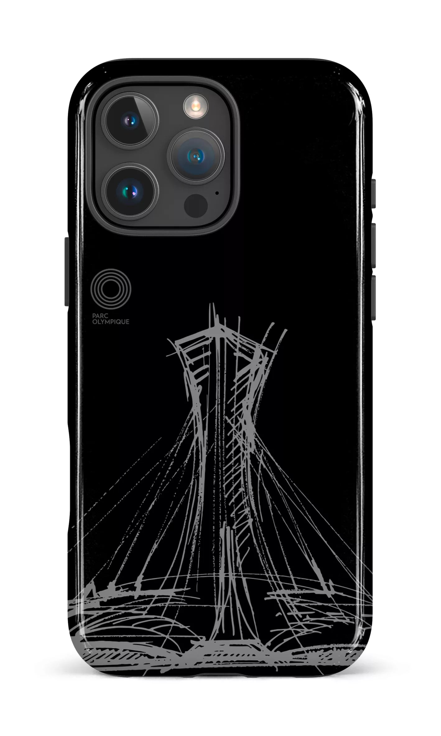 iPhone 16 Pro Max Impact Case Parc Olympique - Croquis Noir -