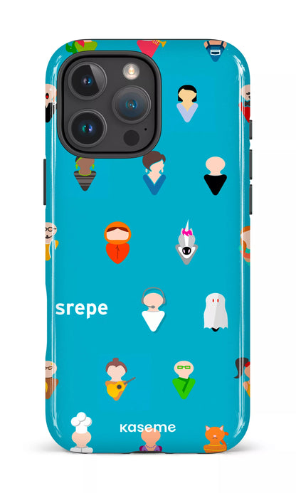 iPhone 16 Pro Max Impact Case Personnages Turquoise -