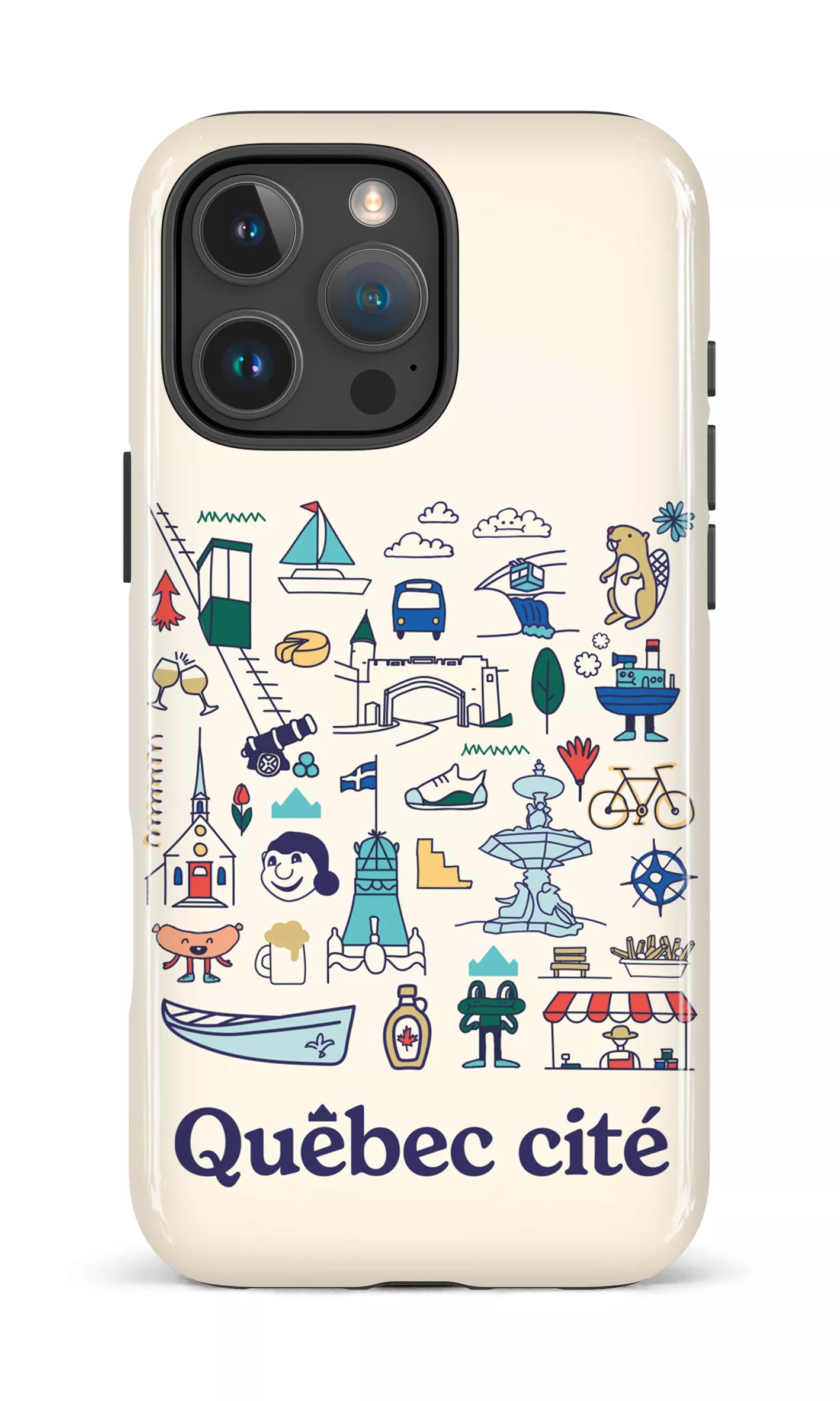 iPhone 16 Pro Max Impact Case Québec illustré -