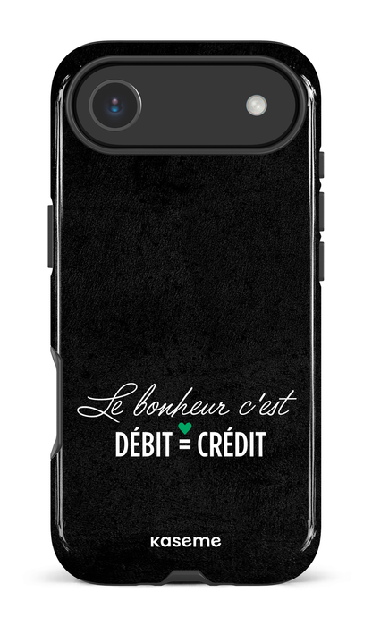 iPhone 17 Air Impact Case Le bonheur c'est débit = crédit (noir) -