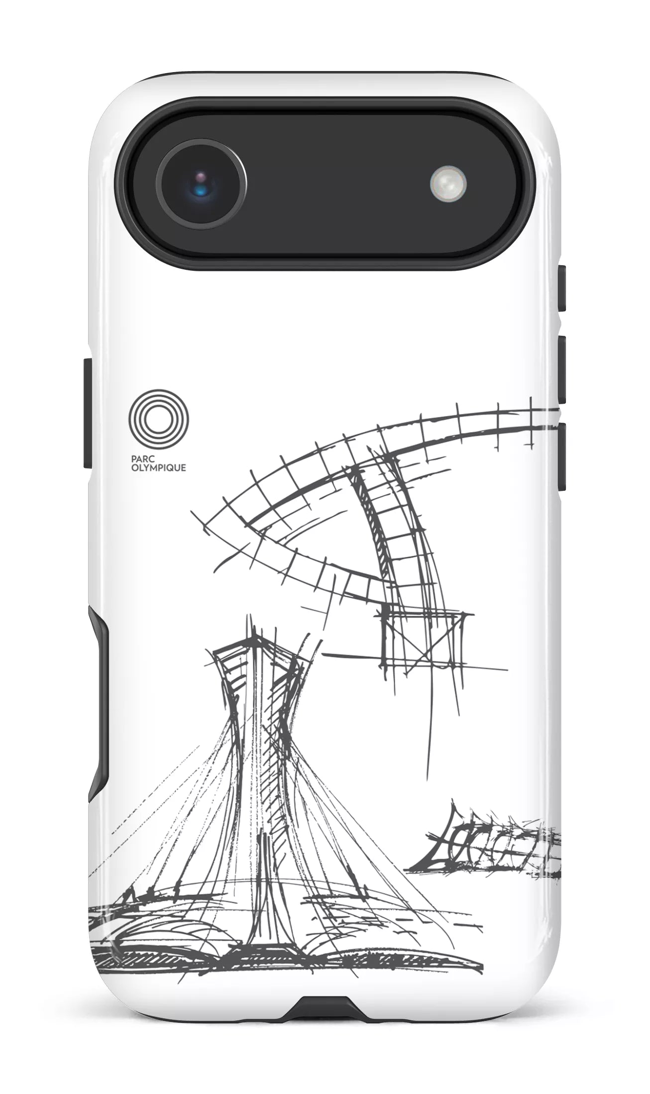iPhone 17 Air Impact Case Parc Olympique - Croquis Plan Blanc -