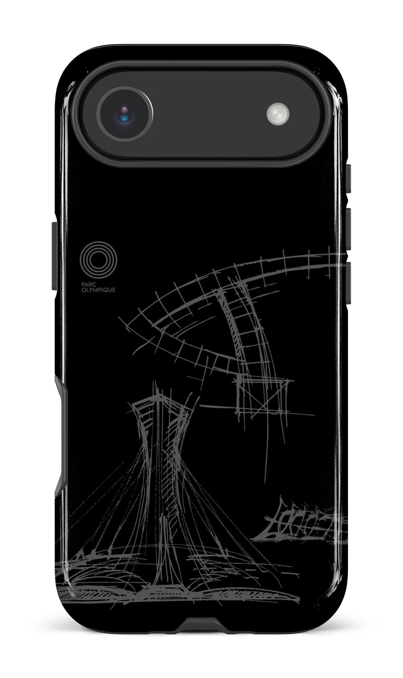 iPhone 17 Air Impact Case Parc Olympique - Croquis Plan Noir -