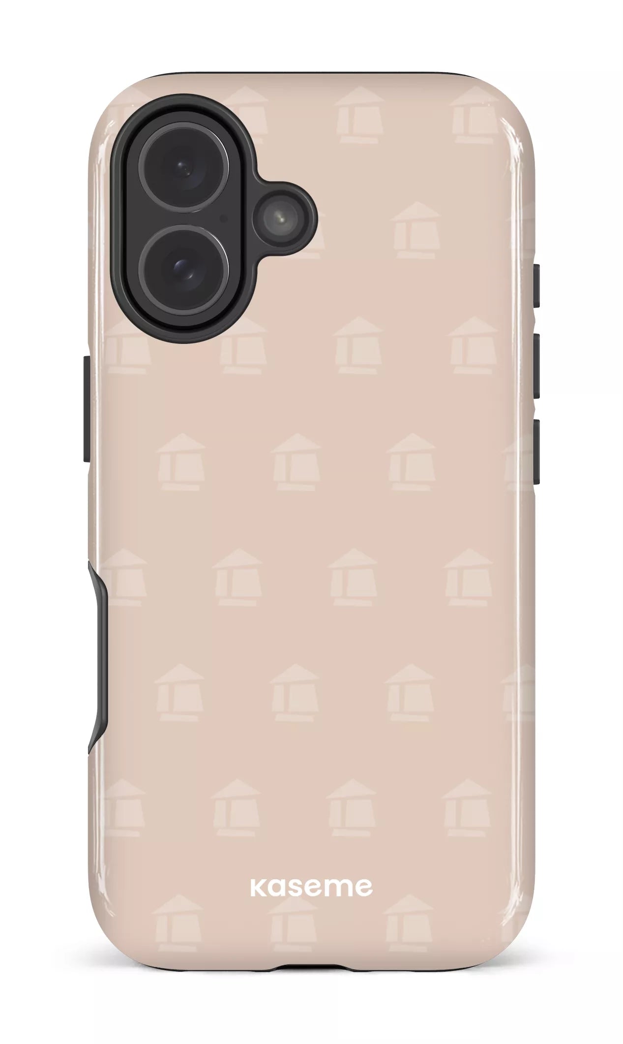 iPhone 17 Impact Case Flordeco motif grège -