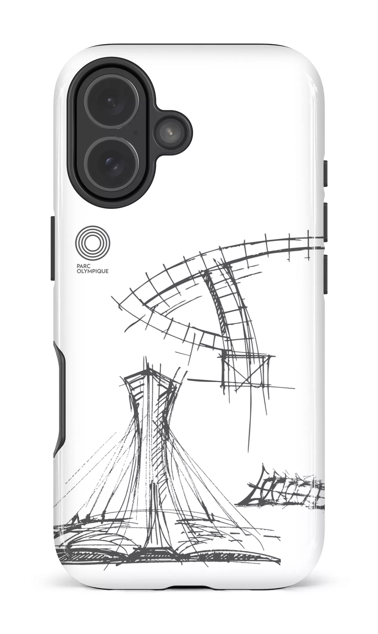 iPhone 17 Impact Case Parc Olympique - Croquis Plan Blanc -