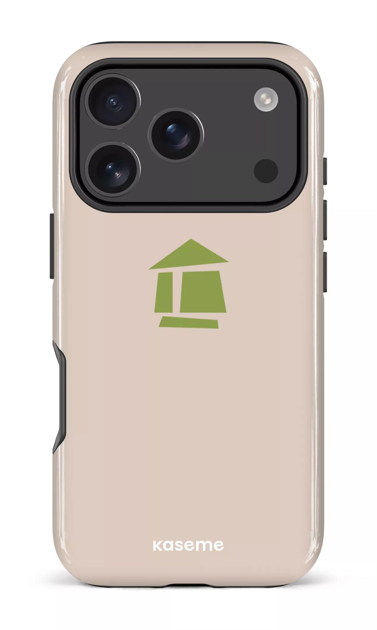iPhone 17 Pro Impact Case Flordeco logo grège -