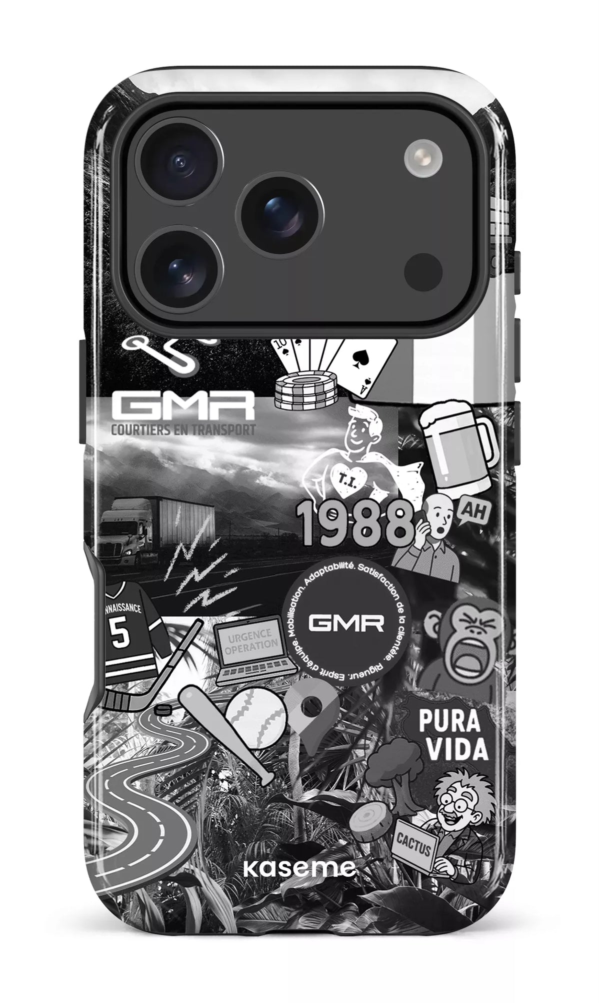 iPhone 17 Pro Impact Case GMR Collage Noir et Blanc -