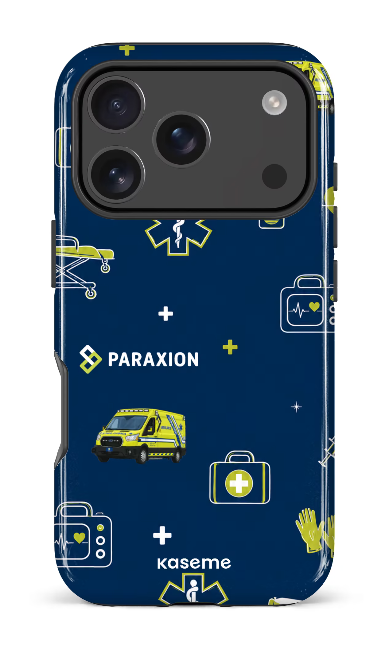 iPhone 17 Pro Impact Case Icônes bleu Paraxion -