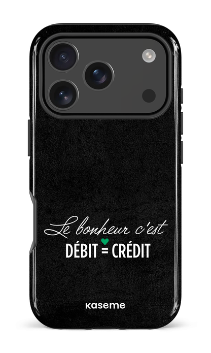 iPhone 17 Pro Impact Case Le bonheur c'est débit = crédit (noir) -