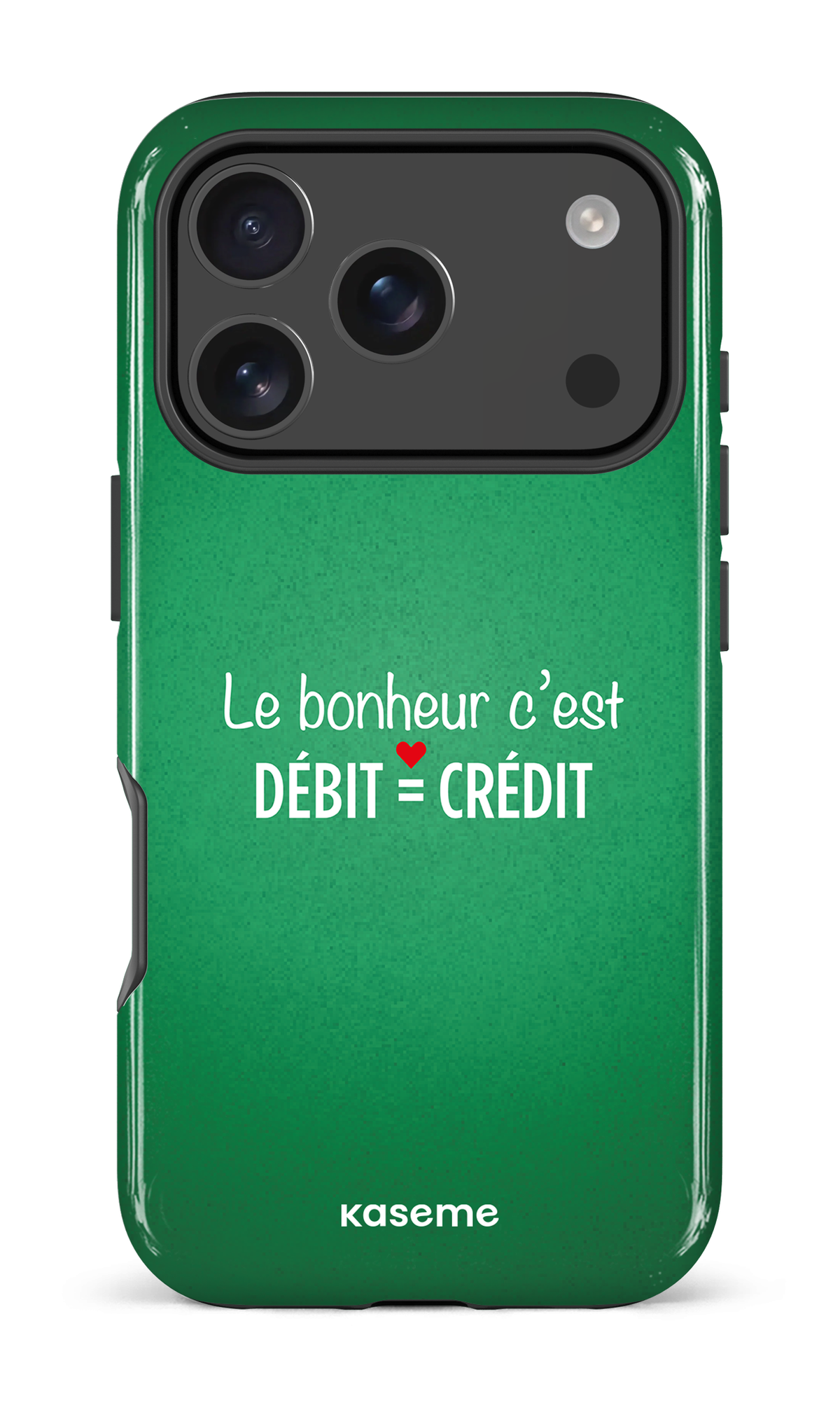 iPhone 17 Pro Impact Case Le bonheur c'est débit = crédit (vert) -