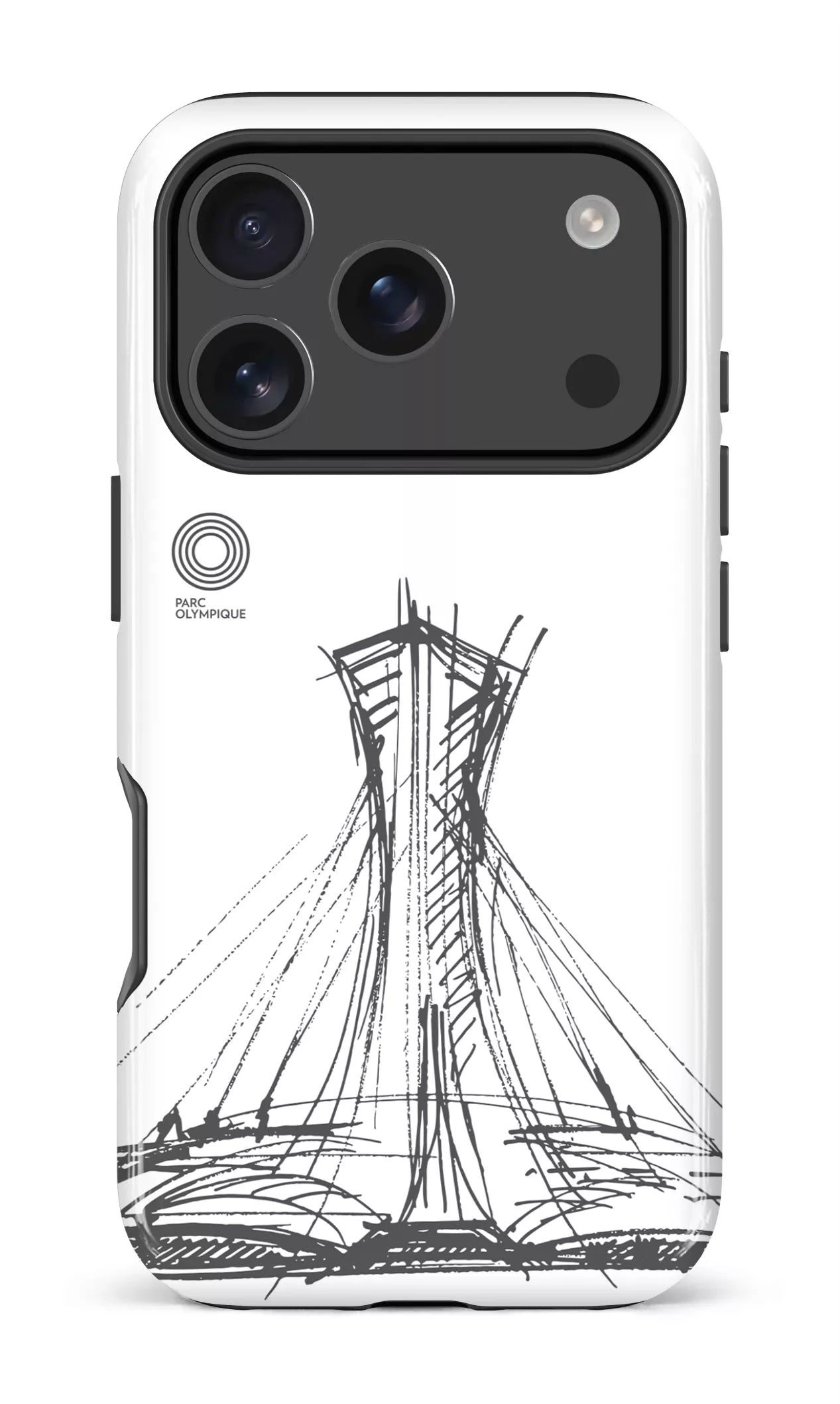 iPhone 17 Pro Impact Case Parc Olympique - Croquis Blanc -