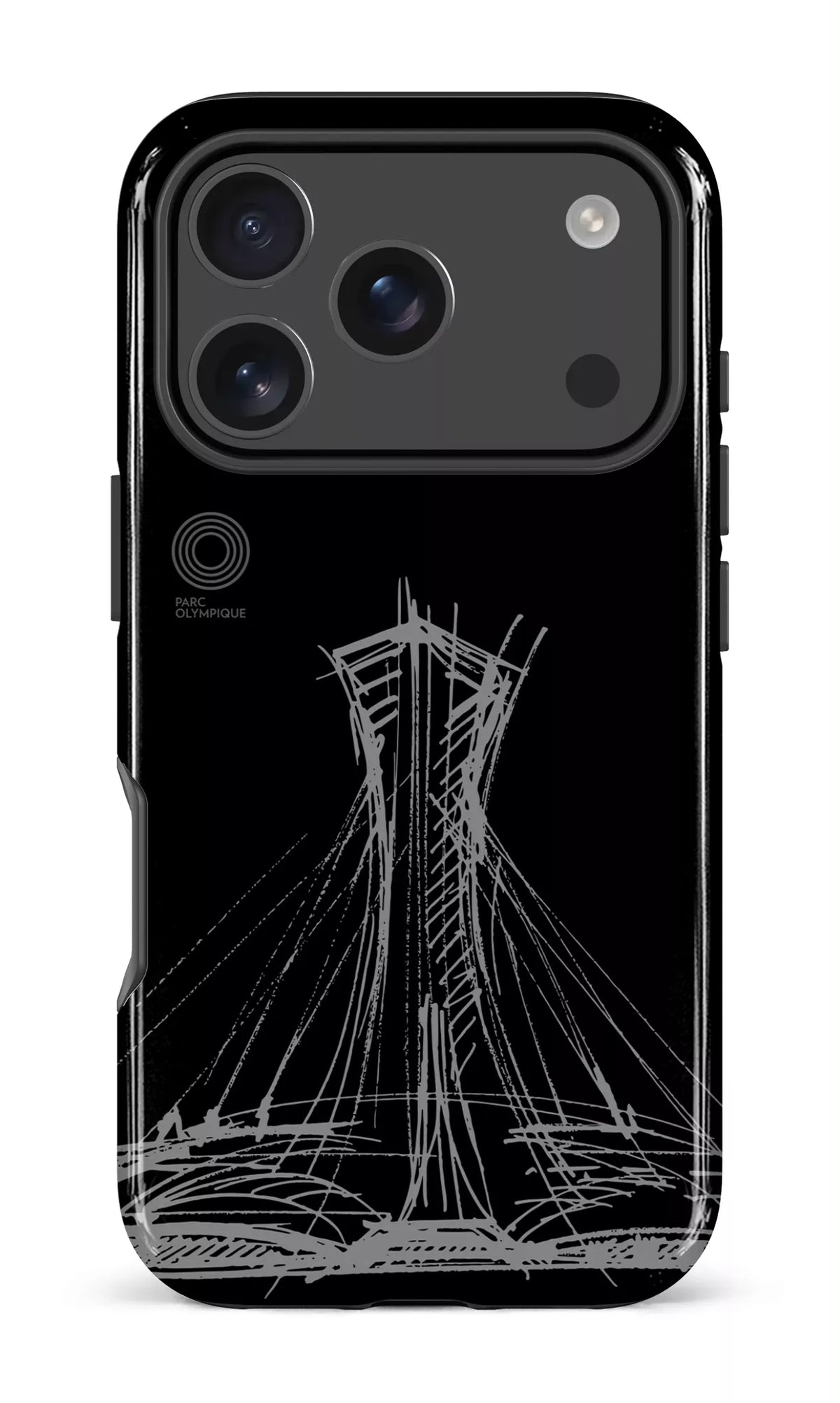 iPhone 17 Pro Impact Case Parc Olympique - Croquis Noir -