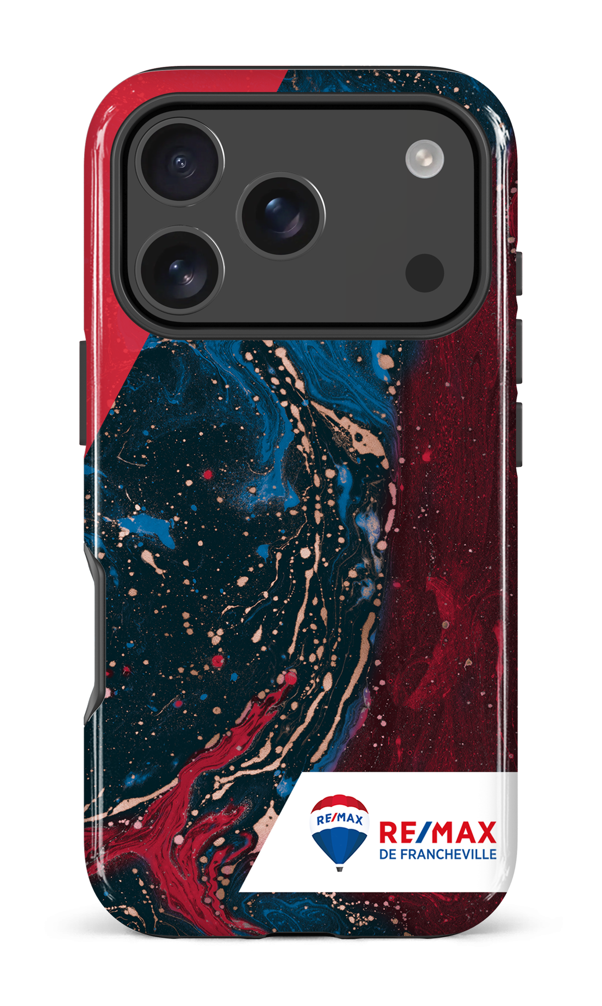 iPhone 17 Pro Impact Case Peinture marbrée sombre de Francheville -