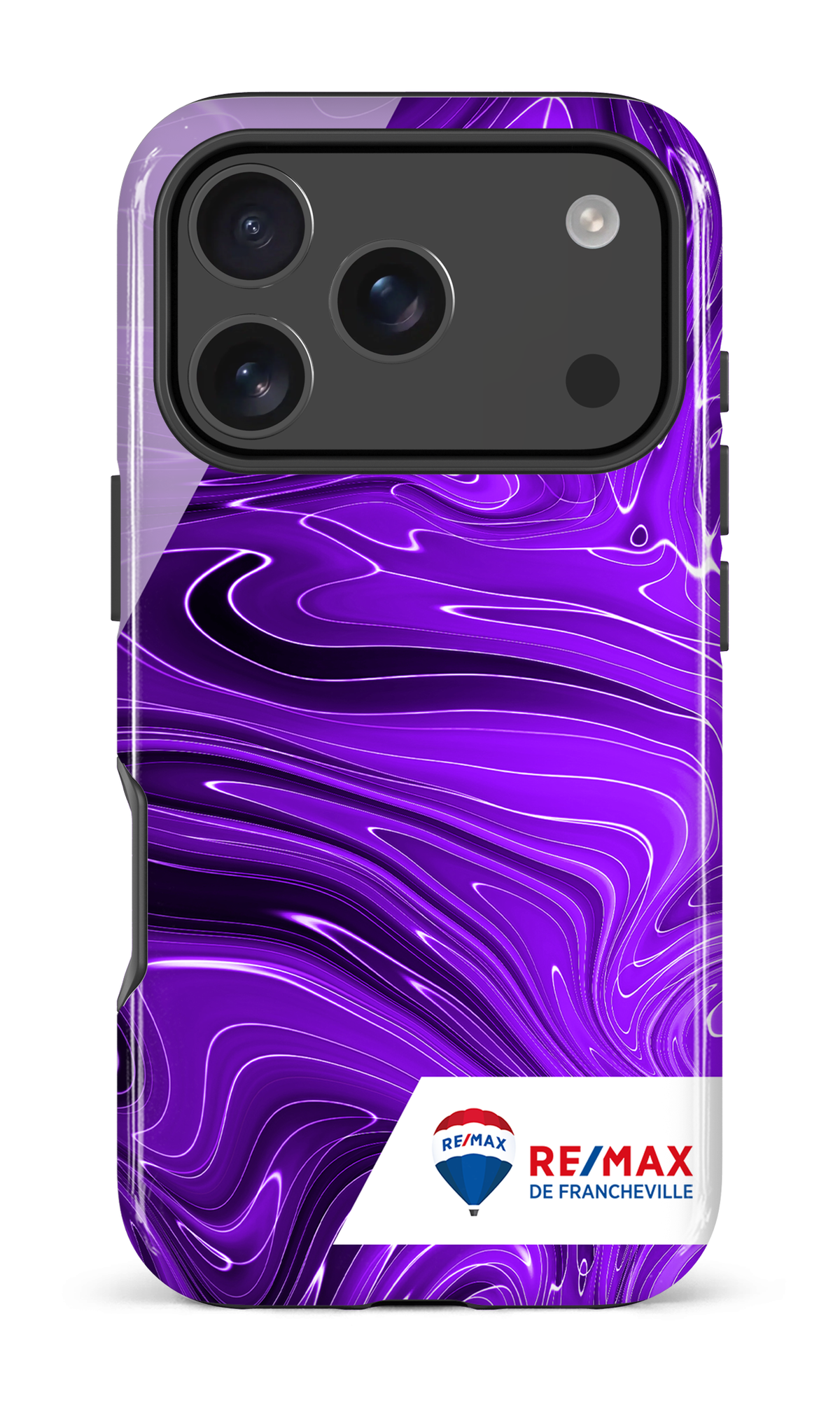 iPhone 17 Pro Impact Case Peinture marbrée sombre violette de Francheville -