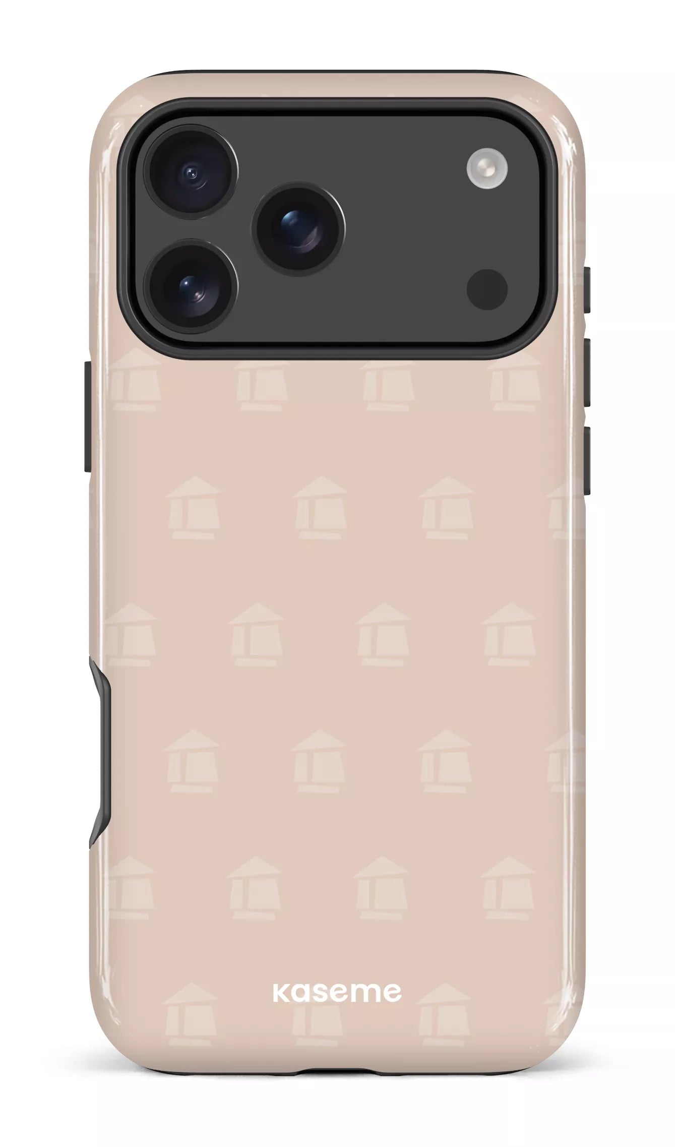 iPhone 17 Pro Max Impact Case Flordeco motif grège -
