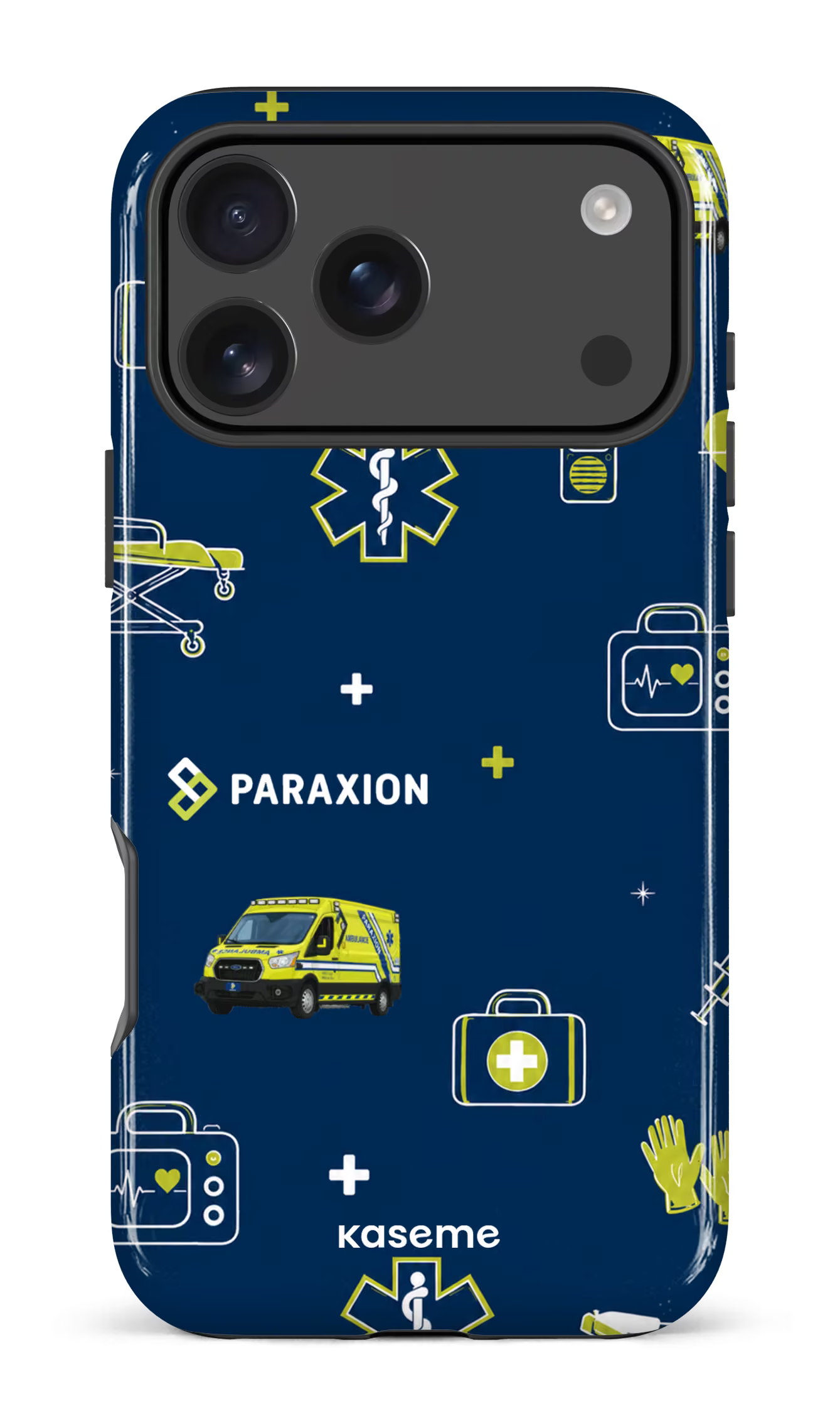 iPhone 17 Pro Max Impact Case Icônes bleu Paraxion -