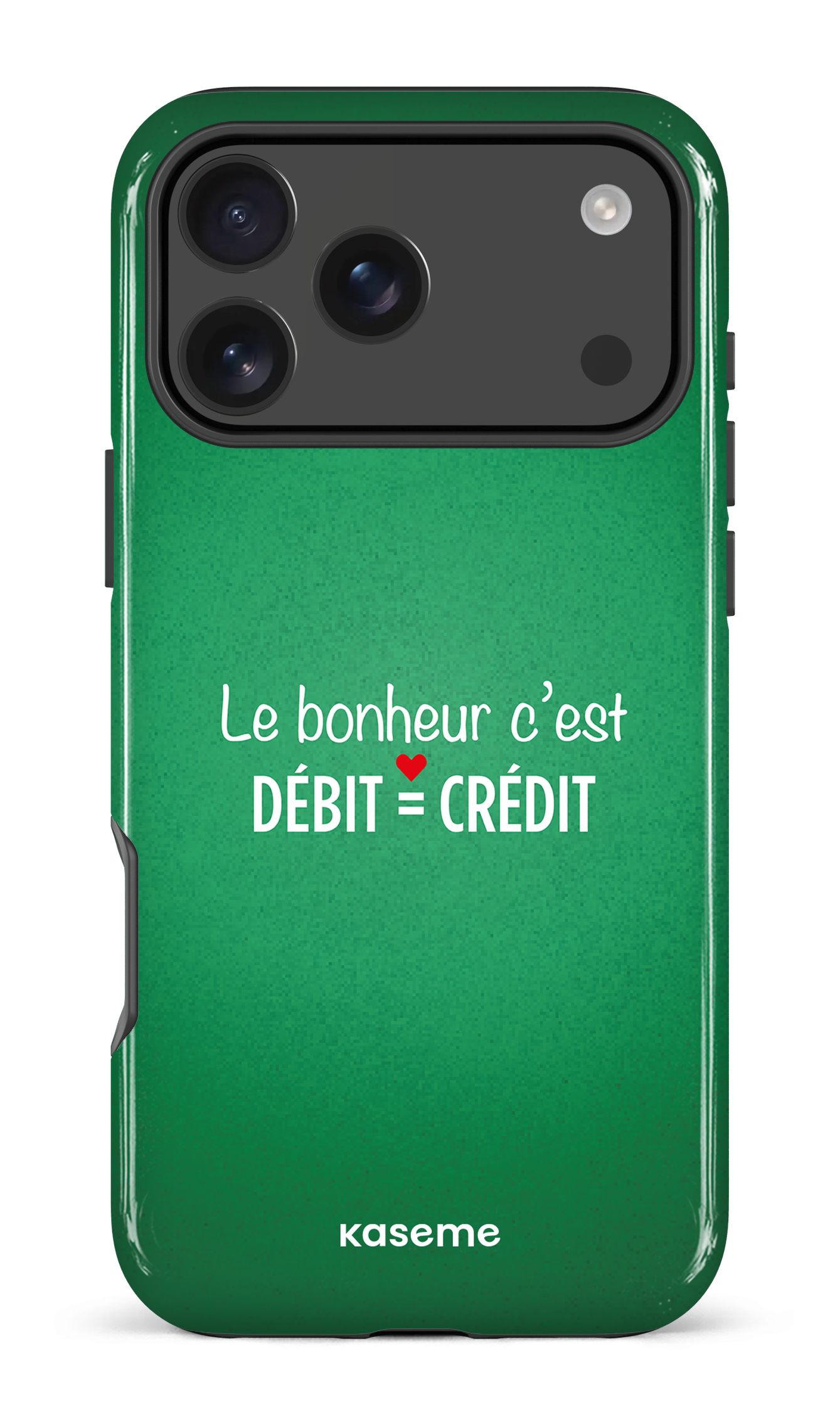 iPhone 17 Pro Max Impact Case Le bonheur c'est débit = crédit (vert) -