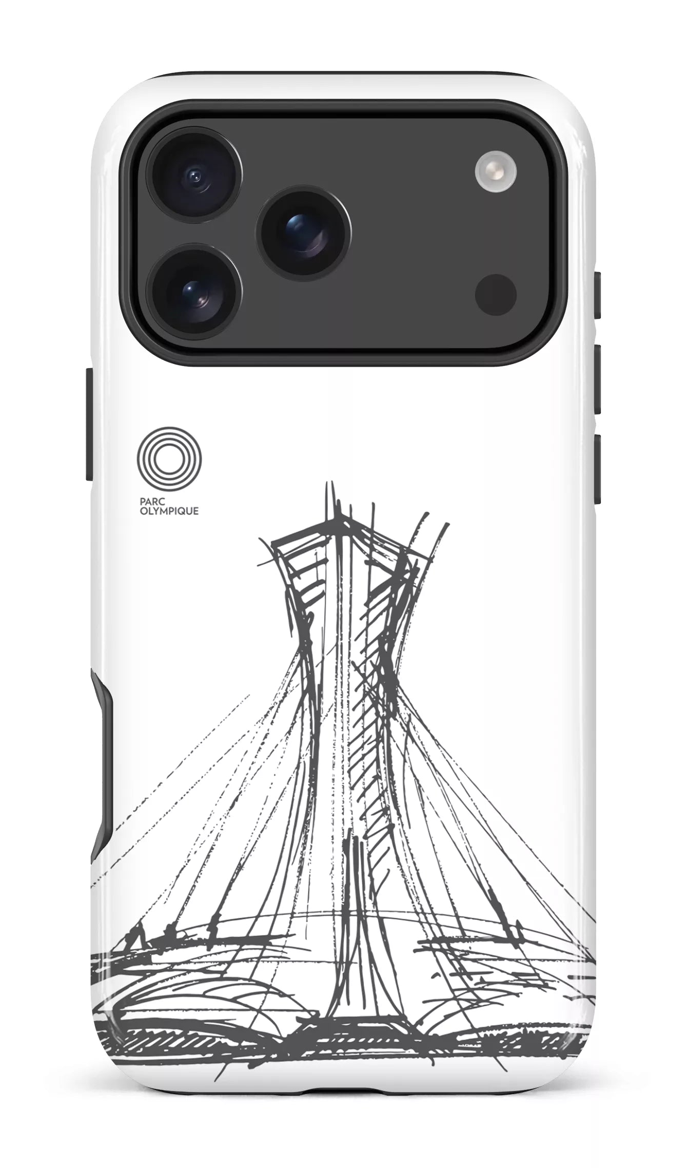 iPhone 17 Pro Max Impact Case Parc Olympique - Croquis Blanc -