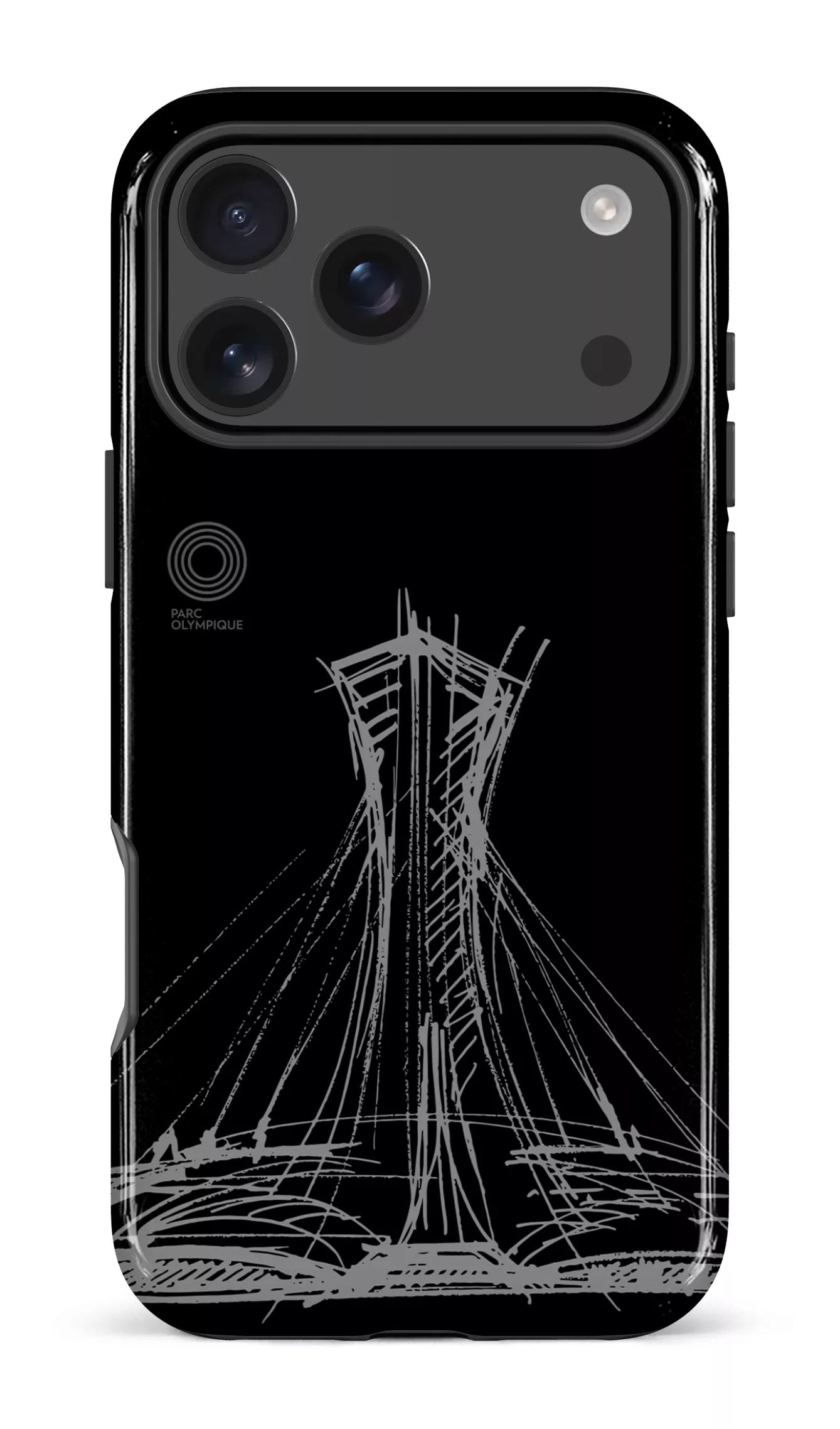 iPhone 17 Pro Max Impact Case Parc Olympique - Croquis Noir -