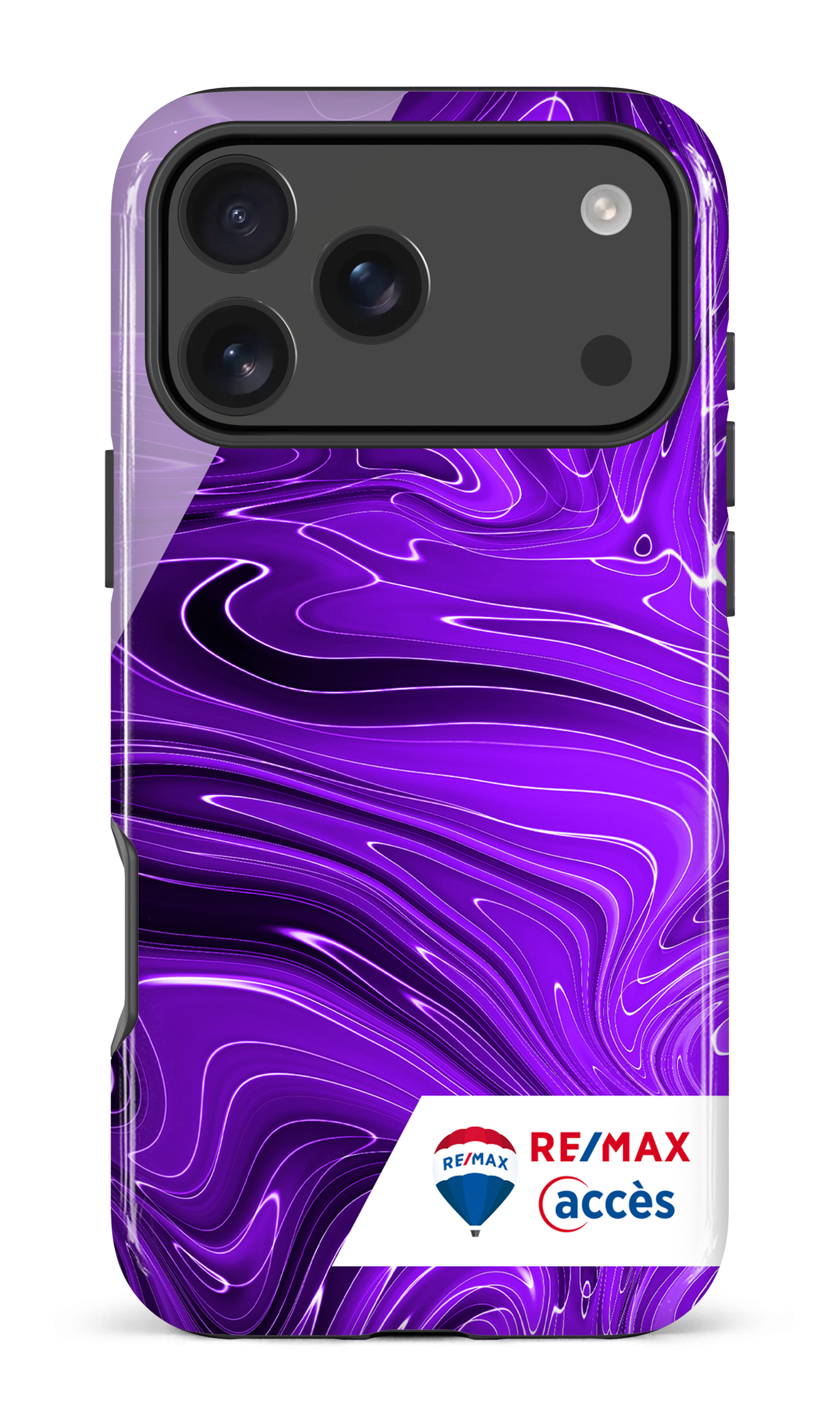 iPhone 17 Pro Max Impact Case Peinture marbrée sombre violette -