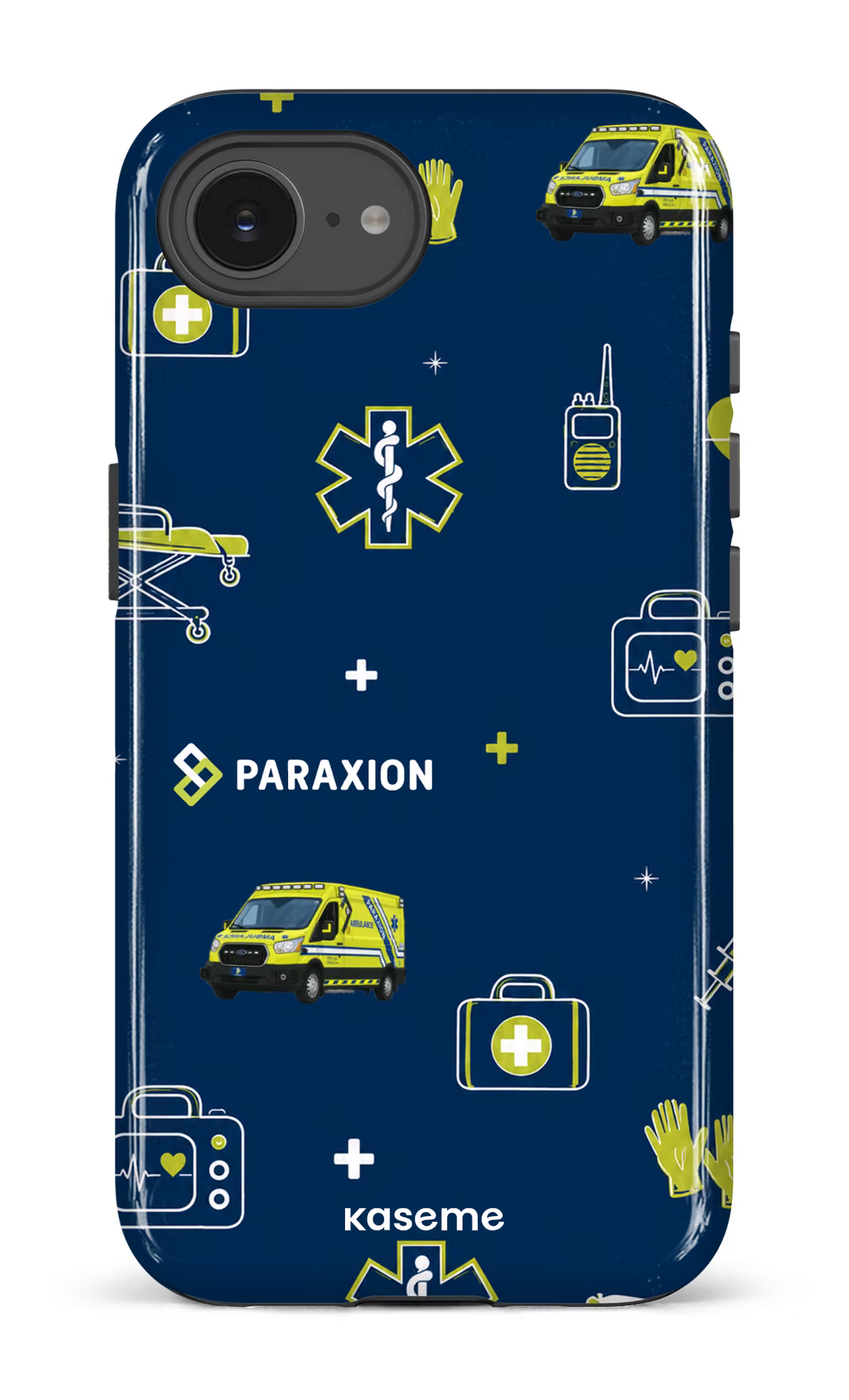 iPhone 17e Impact Case (D) Icônes bleu Paraxion -