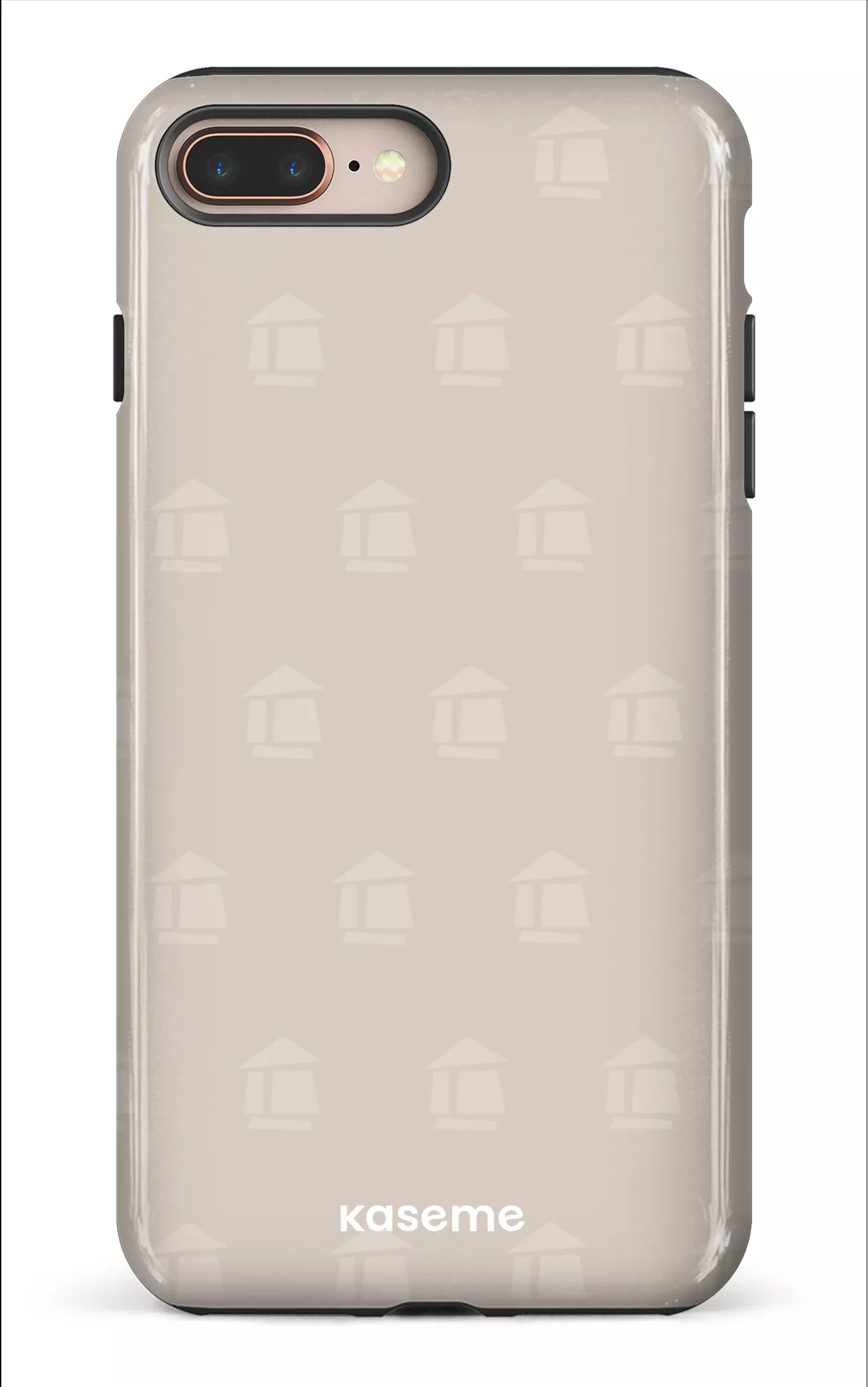 iPhone 8 Plus Tough Flordeco motif grège -