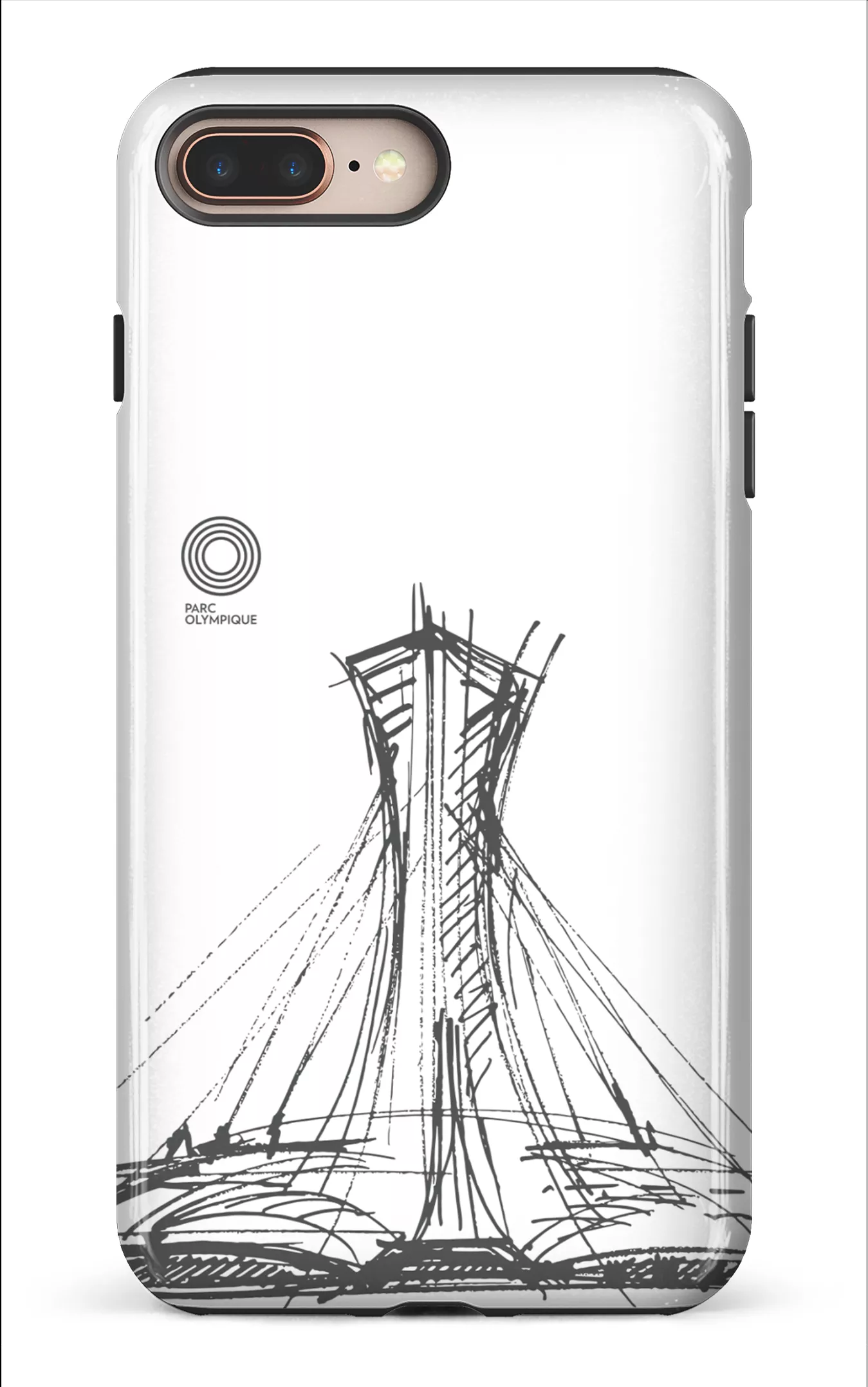 iPhone 8 Plus Tough Parc Olympique - Croquis Blanc -