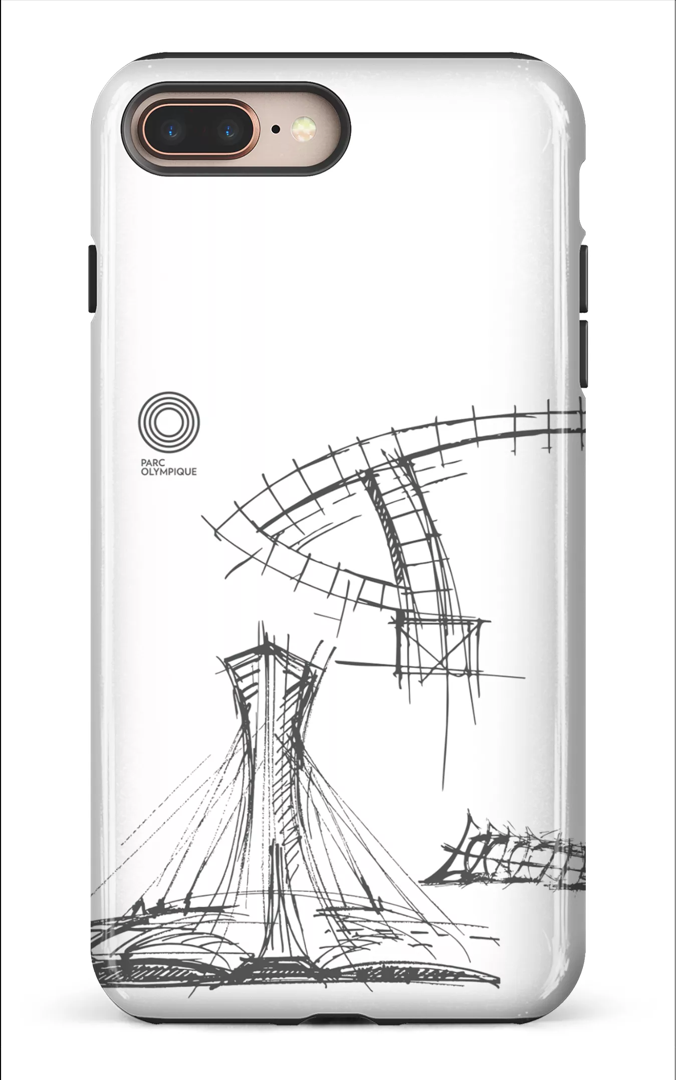 iPhone 8 Plus Tough Parc Olympique - Croquis Plan Blanc -