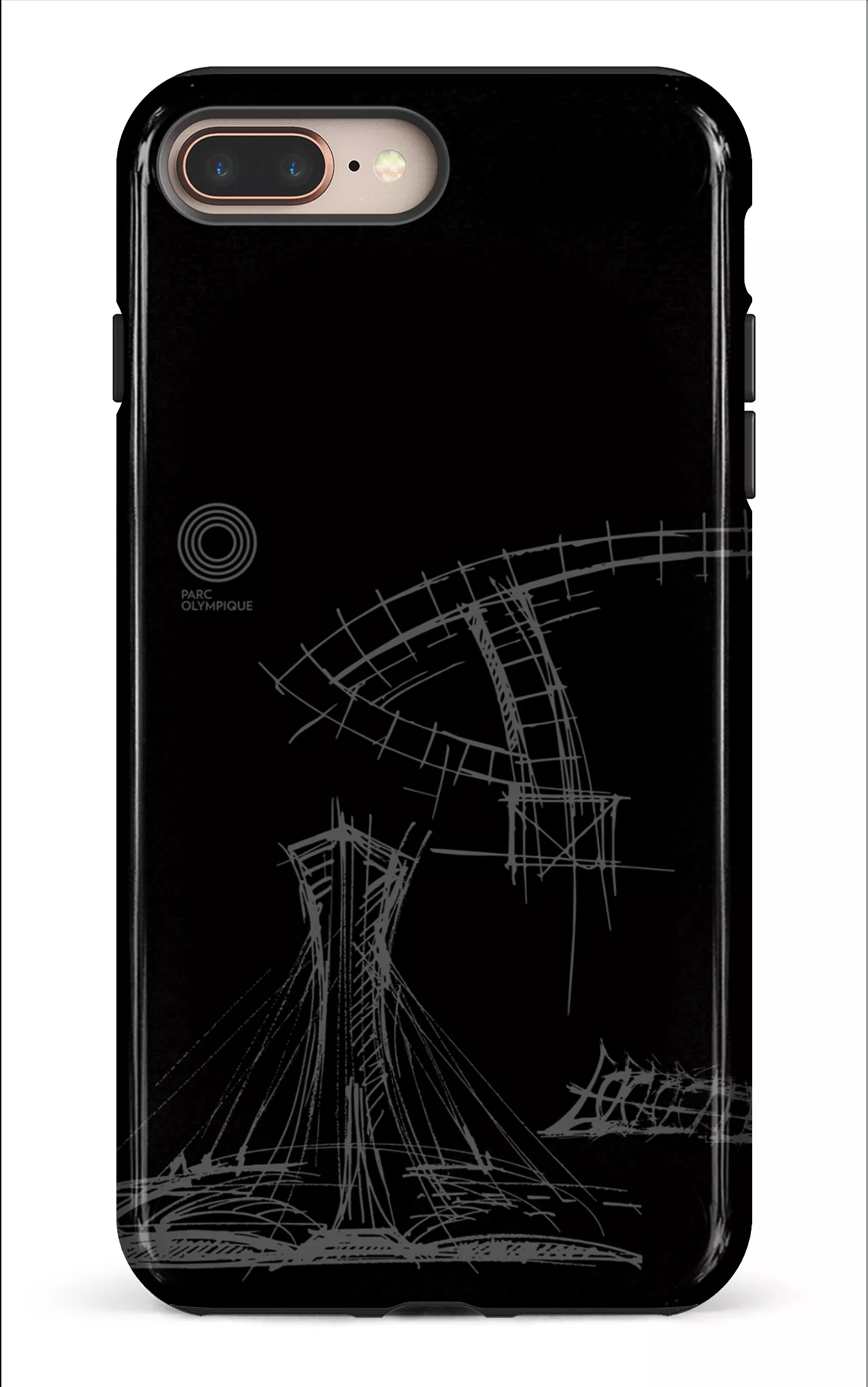 iPhone 8 Plus Tough Parc Olympique - Croquis Plan Noir -