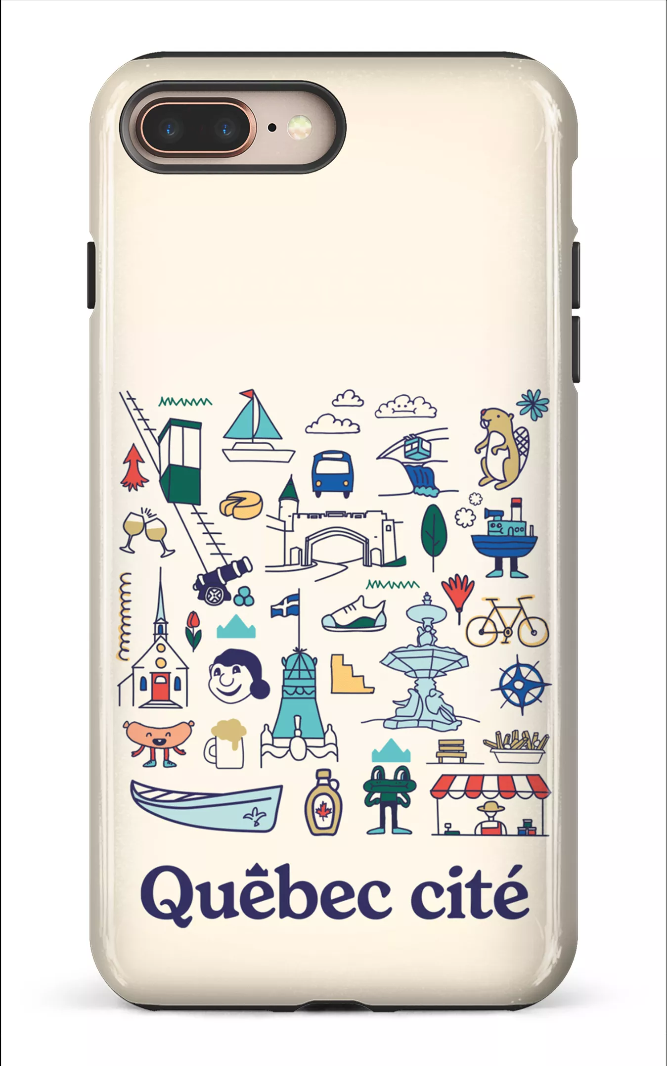 iPhone 8 Plus Tough Québec illustré -