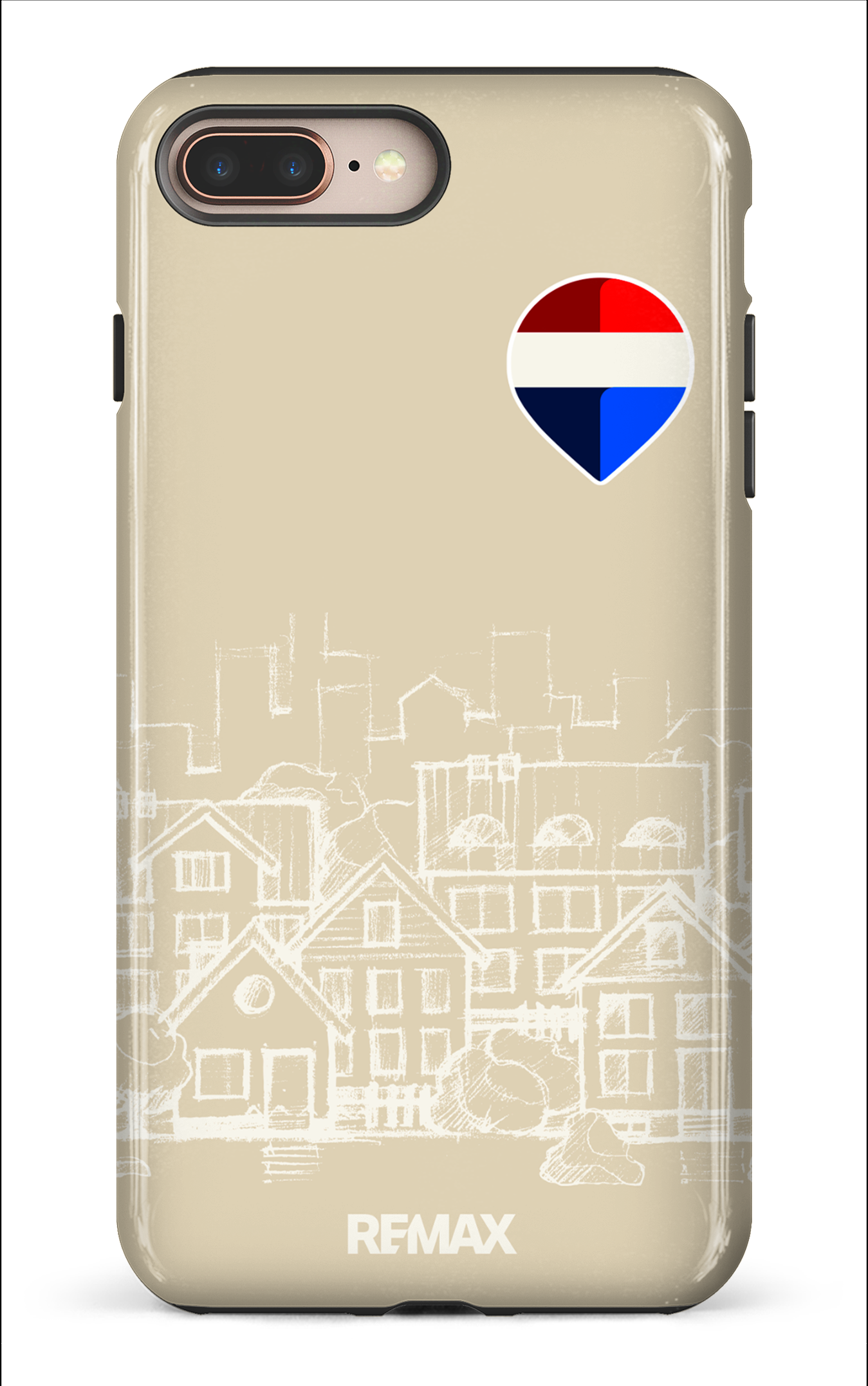 iPhone 8 Plus Tough Remax Sketch Crème -