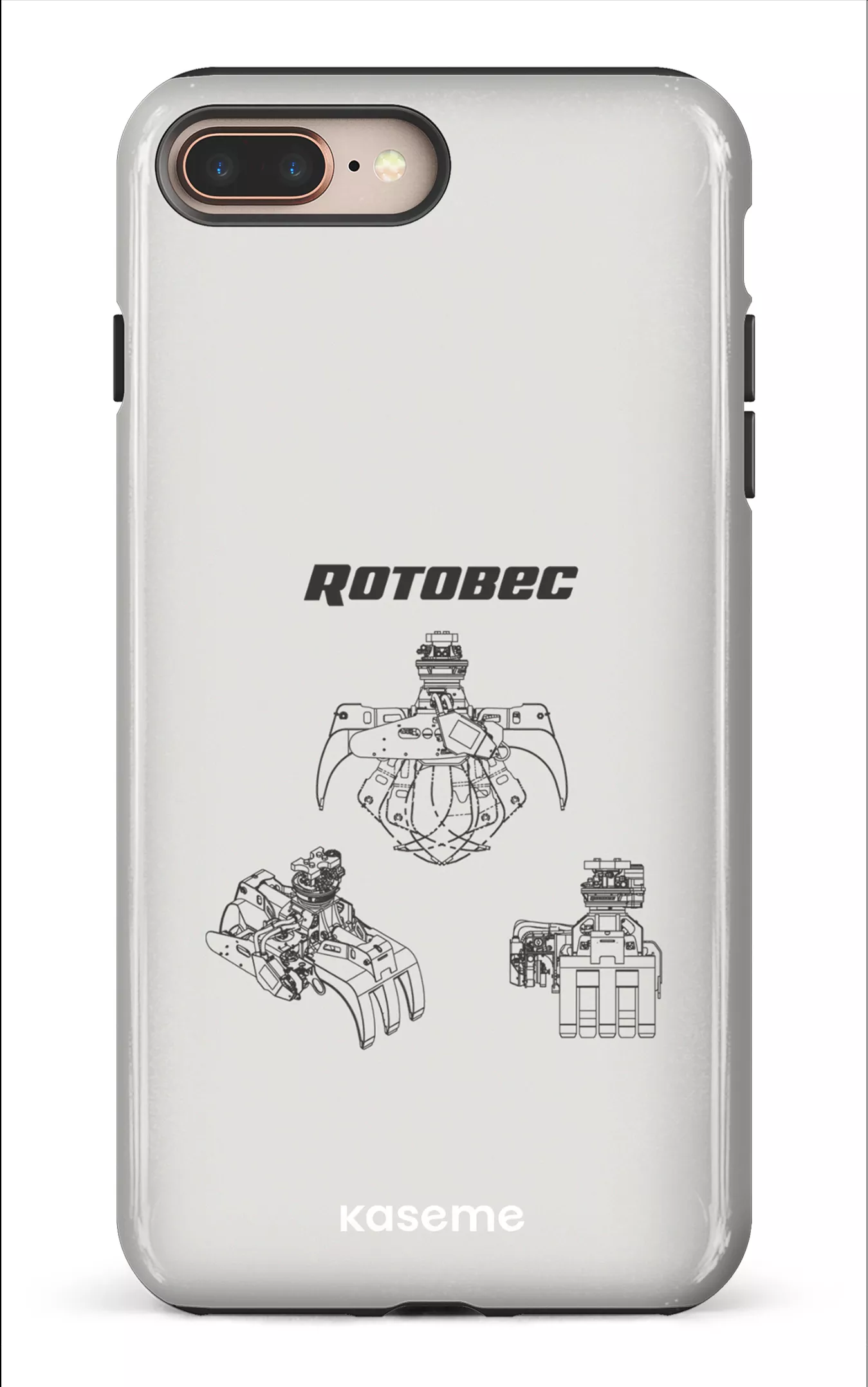 iPhone 8 Plus Tough Rotobec Gris -