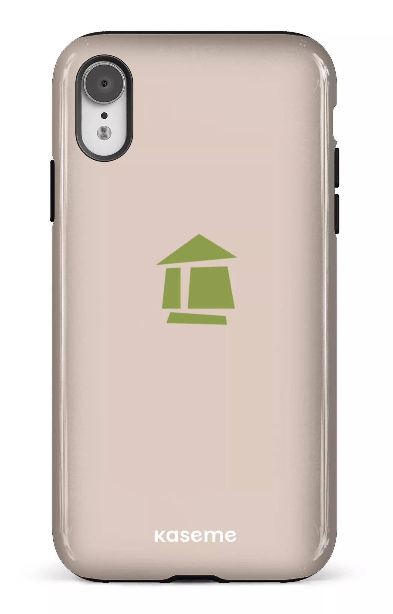 iPhone XR Tough Flordeco logo grège -