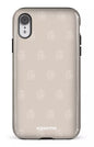 iPhone XR Tough Flordeco motif grège -