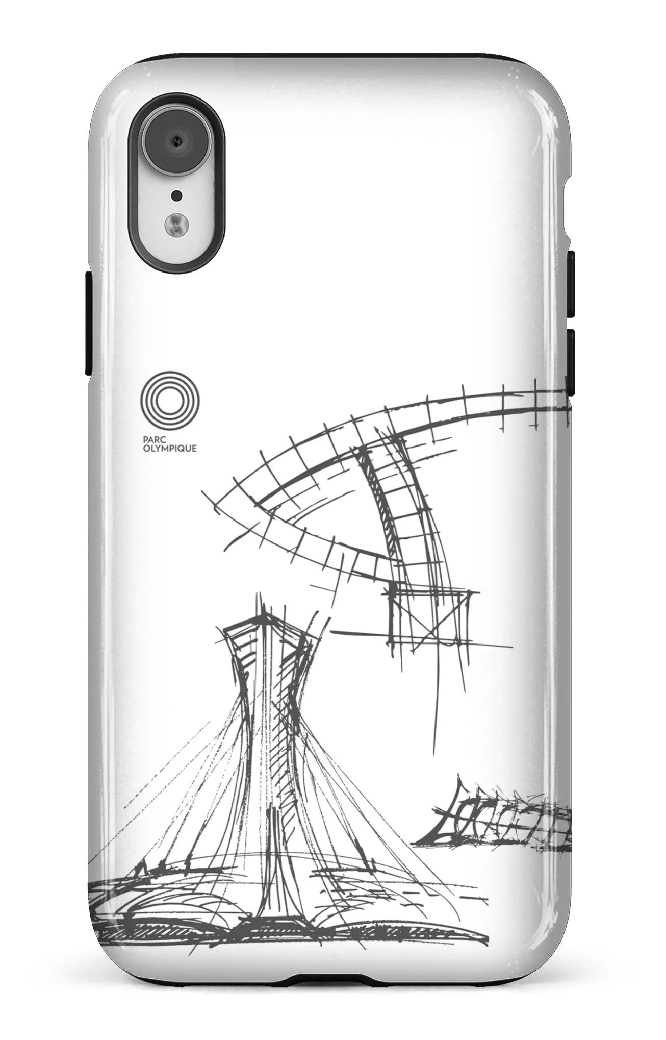 iPhone XR Tough Parc Olympique - Croquis Plan Blanc -