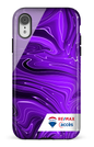 iPhone XR Tough Peinture marbrée sombre violette -